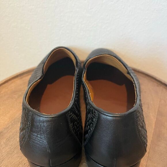 Magnanni Black Leather Interwoven Slip-On Loafers Dress Shoes Men's Size 13 - Picture 6 of 12
